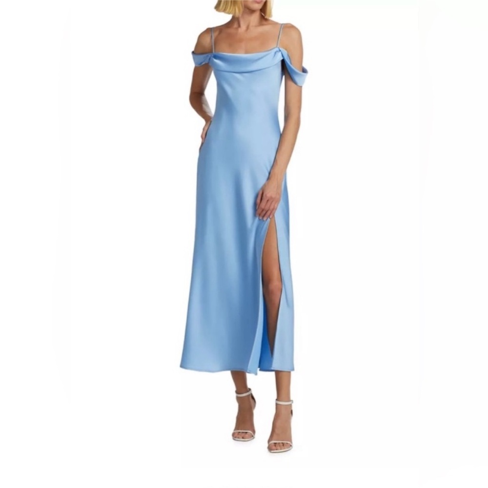 ASTR the Label Kitura Blue Off-Shoulder Dress, size small